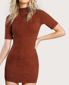 Brown/Burnt Orange Short Sleeve Dress